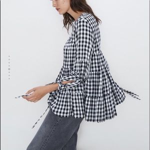 Brand new Zara gingham top NEVER BEEN WORN